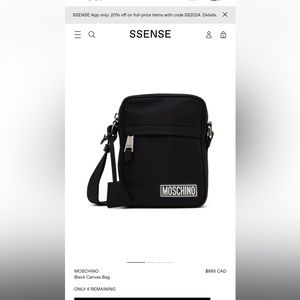 Moschino Black Canvas Bag